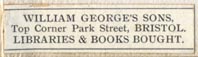 William George's Sons, Bristol, England (32mm x 8mm)