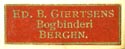 Ed. B. Giertsen, Bergen, Norway (20mm x 6mm, ca.1897)