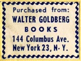 Walter Goldberg Books, New York (26mm x 19mm)