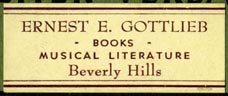 Ernest E. Gottlieb, Books & Musical Literature, Beverly Hills, California (37mm x 15mm)