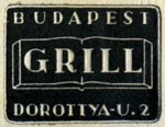 Grill, Budapest, Hungary (24mm x 19mm, ca.1935)