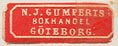 N.J. Gumpert's Bokhandel, Goteborg, Sweden (18mm x 7mm).