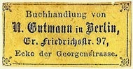 U. Gutmann, Buchhandlung, Berlin, Germany (31mm x 15mm)