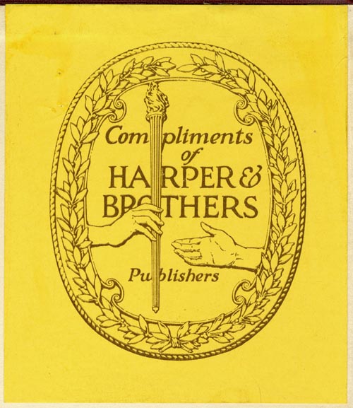 Harper & Brothers, New York, NY (83mm x 96mm, ca.1927)