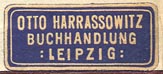 Otto Harrassowitz, Buchhandlung, Leipzig [Germany] (26mm x 11mm, ca.1926)