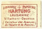 Hartung, Librairie - Papeterie, Lausanne, Switzerland (22mm x 14mm). Courtesy of S. Loreck.