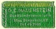 G.C. Hauenstein, Buchbindermeisterin, Germany (30mm x 15mm)
