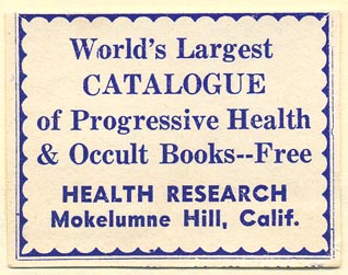Health Research, Mokelumne Hill, California (51mm x 40mm)