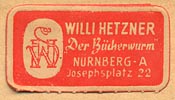 Willi Hetzner, Nurnberg [Germany] (28mm x 15mm, ca.1940s)