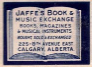 Jaffe's Book & Music Exchange, Calgary, Canada (30mm x 22mm, ca. 1924). Courtesy of Brian Busby.