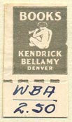 Kendrick Bellamy Books, Denver, Colorado (15mm x 28mm, with tear-off). Courtesy of Donald Francis.