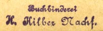 K. Kilber Nachf., Buchbinderei (30mm x 8mm, ca.1922)
