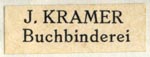 J. Kramer, Buchbinderei [Bern?] (24mm x 8mm, ca.1942)