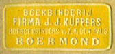 J.J. K�ppers, Boekbinderij, Roermond, Netherlands (27mm x 12mm)