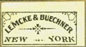Lemcke & Buechner, New York (20mm x 11mm, ca.1892?)