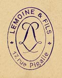Lemoine & Fils, Paris & Brussels (inkstamp, 16mm x 21mm, ca.1885)