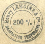 Henry Lemoine, Paris & Brussels (inkstamp, 28mm dia., after 1909)