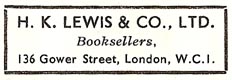 H.K. Lewis & Co., London, England (42mm x 15mm)