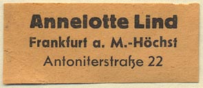 Annelotte Lind, Frankfurt a.M., Germany (48mm x 20mm)