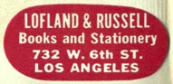 Lofland & Russell, Books and Stationery, Los Angeles (30mm x 14mm)
