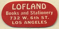 Lofland, Books and Stationery, Los Angeles, California (30mm x 14mm)