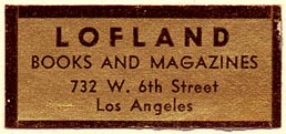 Lofland, Books and Magazines, Los Angeles, California (42mm x 19mm)