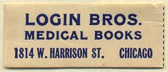 Login Bros., Medical Books, Chicago, Illinois (39mm x 16mm)