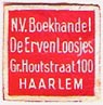 Erven Loosjes, Boekhandel, Haarlem, Netherlands (15mm x 15mm, ca.1930?)