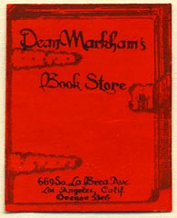 Dean Markham's Book Store, Los Angeles, California (31mm x 39mm)