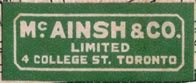 McAinsh & Co. Ltd., Toronto, Canada (32mm x 12mm, ca. 1925). Courtesy of Brian Busby.