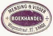 Mensing & Visser, Boekhandel, The Hague, Netherlands (approx 30mm x 20mm, ca.1910)