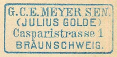 G.C.E. Meyer (Julius Golde), Braunschweig [Germany] (38mm x 17mm)
