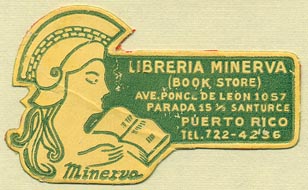 Libreria Minerva, Santurce [San Juan], Puerto Rico (48mm x 30mm). Courtesy of Donald Francis.
