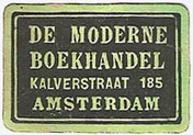 De Moderne Boekhandel, Amsterdam, Netherlands (approx 29mm x 19mm, ca.1920)