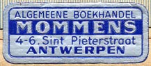 Mommens, Algemeene Boekhandel, Antwerp, The Netherlands (35mm x 15mm, ca.1955)