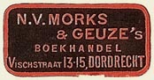 N.V. Morks & Geuze, Boekhandel, Dordrecht, Netherlands (28mm x 14mm)