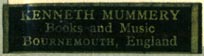 Kenneth Mummery, Books and Music, Bournemouth, England (33mm x 8mm)