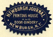 Newburgh Journal, Printing House and Book-Binder, Newburgh, New York (30mm x 20mm). Courtesy of Donald Francis.