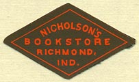 Nicholson's Bookstore, Richmond, Indiana (33mm x 19mm). Courtesy of Donald Francis.