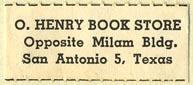 O. Henry Book Store, San Antonio, Texas (31mm x 13mm). Courtesy of Donald Francis.