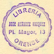 Libreria Orense -- Jose Alvarez Vazquez, Orense ?, Spain (28mm dia., ca.1967). Courtesy of Robert Behra.
