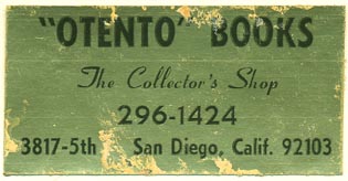 Otento Books, San Diego, California (51mm x 26mm). Courtesy of Donald Francis.