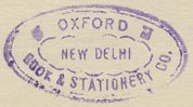 Oxford Book & Stationery Co., New Delhi, India (28mm x 15mm, ca.1960s).