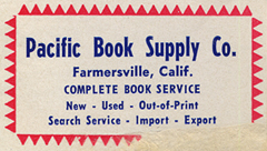 Pacific Book Supply Co., Farmersville, California.
