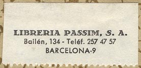 Libreria Passim, Barcelona, Spain (44mm x 20mm, before 1968).