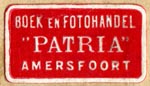 Patria, Boek en Fotohandel, Amersfoort, Netherlands (24mm x 13mm, after 1924). Courtesy of Robert Behra.