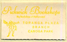 Pickwick Bookshops, Canogo Park, California (38mm x 22mm). Courtesy of Donald Francis.