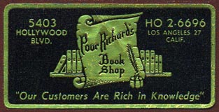 Poor Richard's Book Shop, Los Angeles, California (51mm x 26mm). Courtesy of Donald Francis.