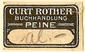 Curt Rother, Buchhandlung, Peine, Germany (27mm x 15mm). Courtesy of S. Loreck.