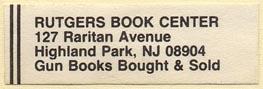 Rutgers Book Center, Highland Park, New Jersey (43mm x 13mm). Courtesy of Donald Francis.